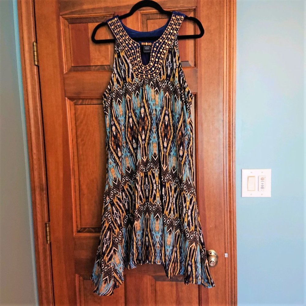 Bejewelled Handkerchief-Hem Dress NWOT - Women's Size L